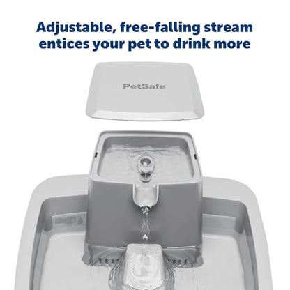 PetSafe Oasys 2 Gallon Pet Fountain | Adjustable Water Flow, Whisker-Friendly Tray, Dishwasher-Safe, Replaceable Carbon & Foam Filters Included - size: 2 Gallon