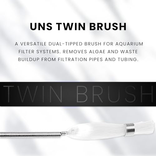 Ultum Nature Systems Twin Brush - Aquarium Brush for Glass Tanks, Pipe Cleaner Brush, Long Tube Cleaning Brush w/Double Ended Brush Styles - Flexible Drain Brush for Home Kitchen Sink - 59.05 in - size: 59.05 in