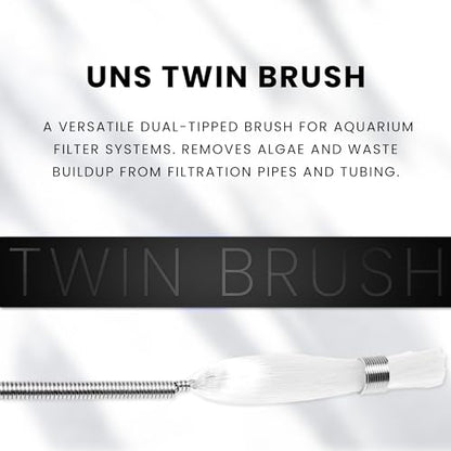 Ultum Nature Systems Twin Brush - Aquarium Brush for Glass Tanks, Pipe Cleaner Brush, Long Tube Cleaning Brush w/Double Ended Brush Styles - Flexible Drain Brush for Home Kitchen Sink - 59.05 in - size: 59.05 in