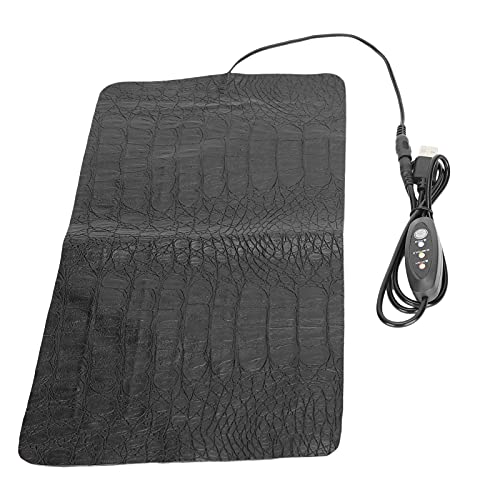 SUNGOOYUE Reptile Heating Pad, PU Leather Tank Warmer Heat Mat with 3 Level Temperature Adjustment, USB Anti Scratch Design, 7.5W 8.5W for Tortoise Lizard (Large) - size: Large