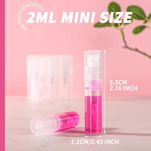 Fandamei Mini Spray Bottle, 10 Pack 2ml Mini Plastic Spray Bottle Empty, Fine Mist Refillable Perfume, Small Perfume Spray Bottle, Tiny Plastic Portable Travel Bottle, Clear - size: 2ml
