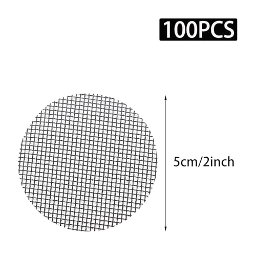 PINE & LINEN 100pcs Flower Pot Hole Mesh Pad, Round Drainage Mat Plant Potting Grid Mat, Prevent Soil Loss for Gardening/Gardeners(5cm/2inch) - size: 5cm/2inch
