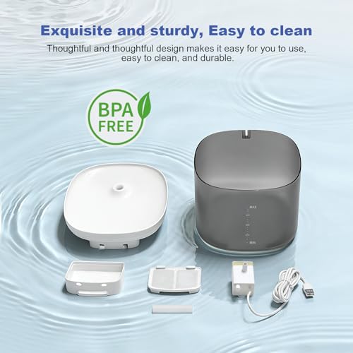 Cat Water Fountain 105oz/3L Pet Water Fountain - Quiet Dog Water Fountain with Water Level - Flowing Water to Provide Fresh Water- No Sputter, Easy Cleaning, Suit for cat Waterer