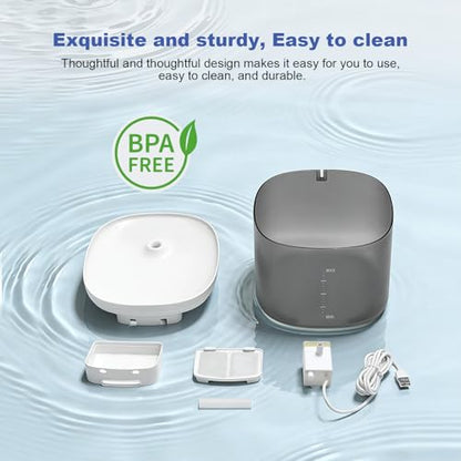 Cat Water Fountain 105oz/3L Pet Water Fountain - Quiet Dog Water Fountain with Water Level - Flowing Water to Provide Fresh Water- No Sputter, Easy Cleaning, Suit for cat Waterer