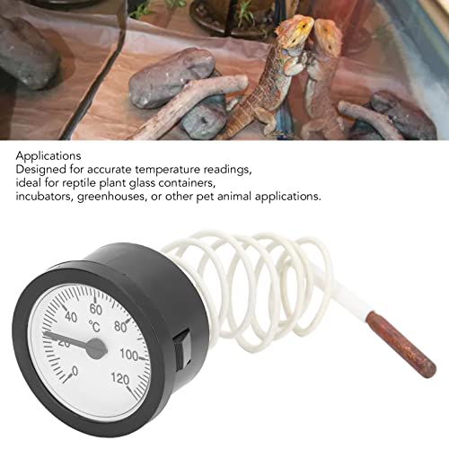 Portable Accurate Bimetal Thermometer for Industrial Use, Small Size, Ideal for Reptiles or Plants, ABS Material