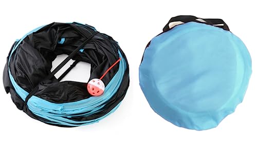 Cat Tunnel,3 Way Large Collapsible Tunnels Tube Upgrade with 4 Peek Hole,S-Shaped Maze House Play Toy Interactive Cat Toy for Cat Kitten Kitty Rabbit - size: 3-way Black