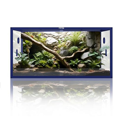 120 Gallon Reptile Tank for Bearded Dragon, Snake, Adult Reptile | Optimal Ventilation & Light Penetration by Rust Proof Mesh Top, Easy Assembly within 6 Steps with Clear Instruction - color: Dart Blue, size: 120 Gallon