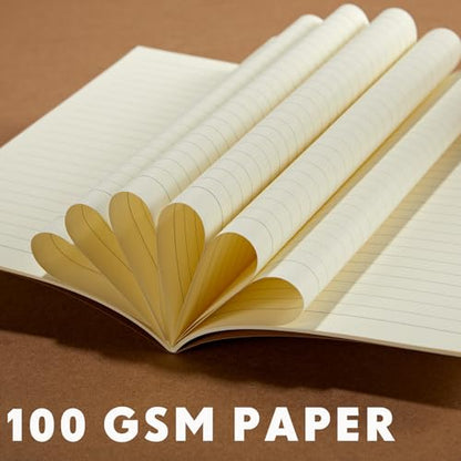 100 Pcs Journals Notebooks Bulk - Kraft Softcover A5 Small Notebooks 5.5 Inch x 8.3 Inch Notepads with 60 Page 30 Sheet for Writing Sketch Travel Office Supplies(Dark Brown,Lined) - color: Dark Brown, style: Lined