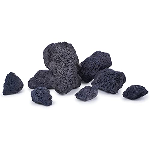 Black Lava Stone Natural Aquascaping Rock 16lb Planted Aquarium | Porous rock; cichlid, shrimp, planted terrarium - size: 04 Black Lava Stones（3-10inch,16lbs）