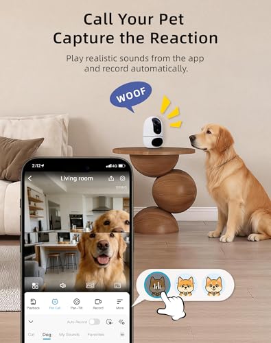 VIRTAVO AI Pet Camera Indoor with Phone App for Dog, Cat & Puppy, 2Pack | 360° Dual-Lens with Auto Tracking & Pet Calling, No Subscription, Wi-Fi 6 (5GHz/2.4GHz), Apple watch & Alexa Compatible - size: XD1-PET-2PACK