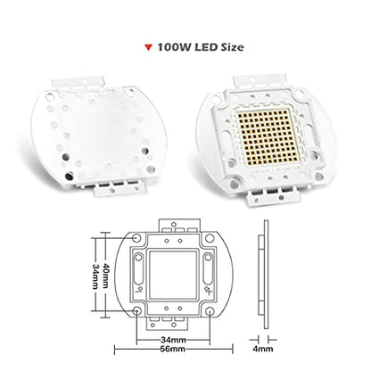 CHANZON High Power Led Chip 100W Infrared IR 850nm | (3000mA / DC 14V - 16V / 100 Watt) SMD COB Light Emitter Diode Components Night Vision Bulb Lamp Beads for DIY Lighting - color: N) Infrared Ir (850nm)