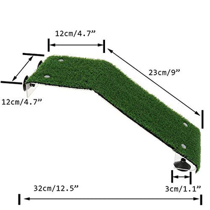 XMHF Artificial Turtle Ladder Basking Platform Aquarium Fish Tank Plastic Grass Animal Reptile Pier Green - size: TL30