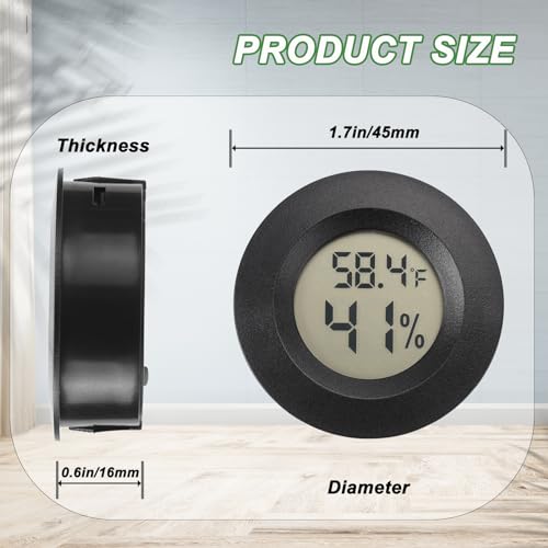 Serundo Auto Digital Hygrometer Thermometer Indoor/Outdoor Hygrometer 15PC | Mini Size,LCD,℉/℃ Conversion,Fast Response, Outdoor Thermometer with Humidity for Reptile Greenhouse Cellar 3D Printer