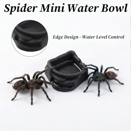 6 Pcs Spider Micro Water Bowl, Mini Resin Dish Tiny Bowl Enclosure Accessories for Tarantula, Spider, Hermit Crab, Millipede, Tiny Reptile (1.65" D, 0.59" H)