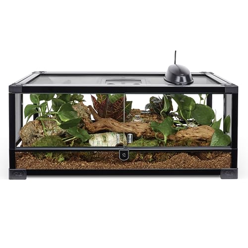 Zilla QuickBuild Reptile 20 Gallon Glass Terrarium Habitat with Swing Door For Geckos, Snakes, Lizards, Frogs, Turtles, and Tortoises, 30" x 12" x 12" - size: 30x12x12