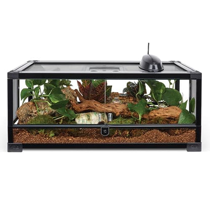 Zilla QuickBuild Reptile 20 Gallon Glass Terrarium Habitat with Swing Door For Geckos, Snakes, Lizards, Frogs, Turtles, and Tortoises, 30" x 12" x 12" - size: 30x12x12
