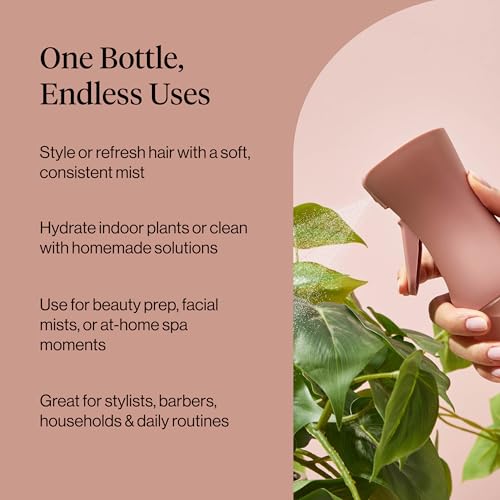 Kitsch Continuous Spray Bottle for Hair – Terracotta, 150ml | Fine Mister Spray Bottle & Water Spray Bottle – Recycled Hair Spray Bottle – Spray Bottles for Cleaning, Styling, & More - color: Terracotta