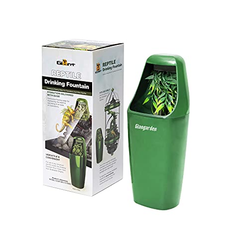 Automatic Reptile Water Fountain - Ideal for Lizards Snakes Geckos Tortoises and Bearded Dragons - Waterless Auto Shut-Off & Indicator Light Reminder with 3 Carbon Pads(27oz)