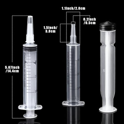 10 Pack Plastic Syringe Liquid Measuring Syringes Without Needle for Epoxy Resin, Craft, Scientific Labs, Feeding Pets Animals, Oil or Glue Applicator (30 ML) - size: 30 ML