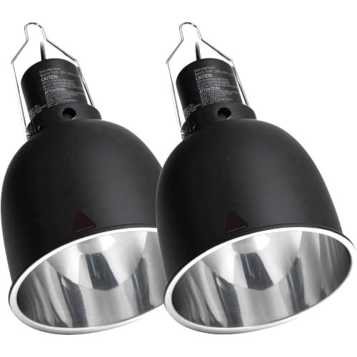 2026 New Reptile Light Fixture 2 Packs 5.5 Inch Deep Dome Lamp Cap, Optical Reflection Cover for Reptile Glass Terrariums