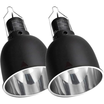 2026 New Reptile Light Fixture 2 Packs 5.5 Inch Deep Dome Lamp Cap, Optical Reflection Cover for Reptile Glass Terrariums