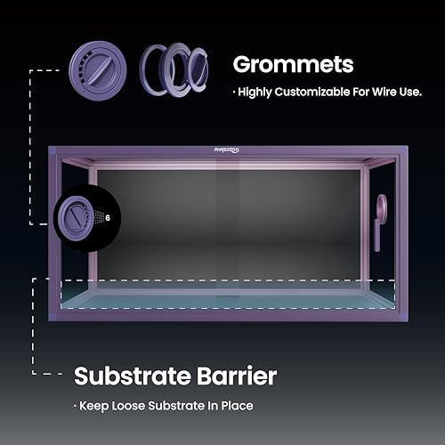 Stackable 50 Gallon Reptile Enclosure for Gecko, Juvenile Reptile | Optimal Ventilation & Light Penetration by Rust Proof Mesh Top, Easy Assembly within 6 Steps with Clear Instruction - color: Royal Purple, size: 50 Gallon