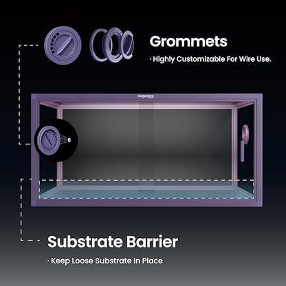 Stackable 50 Gallon Reptile Enclosure for Gecko, Juvenile Reptile | Optimal Ventilation & Light Penetration by Rust Proof Mesh Top, Easy Assembly within 6 Steps with Clear Instruction - color: Royal Purple, size: 50 Gallon