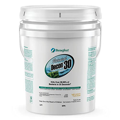 Benefect Botanical Decon 30 Disinfectant Cleaner, Light Lemon & Thyme Scent, 5 Gallon Pail - size: 640 Fl Oz (Pack of 1)