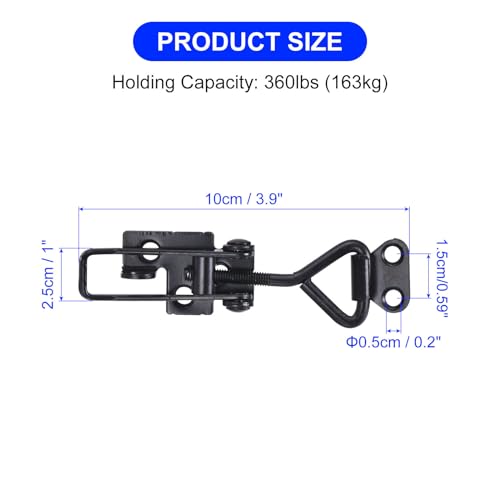 uxcell 16 Pack Adjustable Toggle Clamp, Metal Pull Latch Clamp, 4001 Style Quick Release Pull Latch Toggle Clamp, for Cabinet Trunk Chests, Black Not Included Screw - color: Black