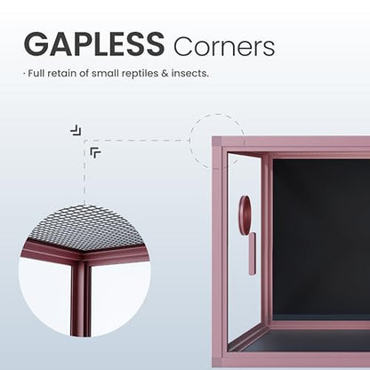 Lightweight 85 Gallon Reptile Enclosure for Snake, Bearded Dragon | Optimal Ventilation & Light Penetration by Rust Proof Mesh Top, Easy Assembly within 6 Steps with Clear Instruction - color: Bloom Pink, size: 85 Gallon