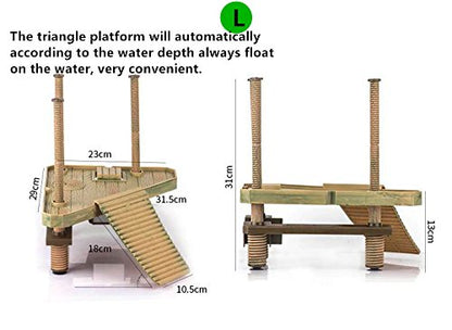 Aquarium Fish Tank Underwater Landscaping Resin Tortoise Turtle Reptiles Terrace Bridge Decorations Ornaments Accessories Floating Turtle Island Basking Platform (Large)
