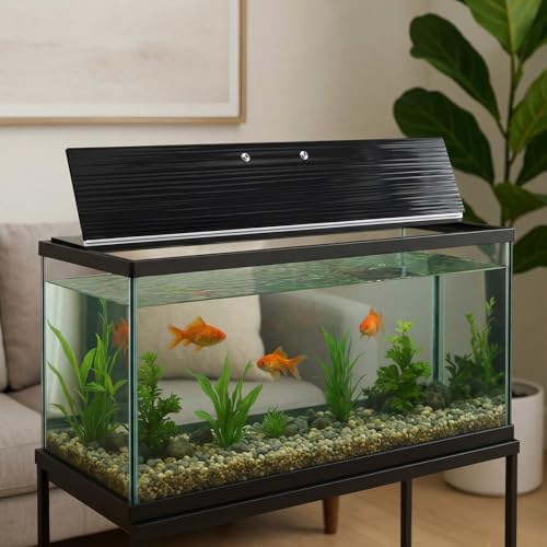 Sieral Aquarium Lids Canopy Set, 20 x 10 Inch, Black, 1 Pcs | Polycarbonate Greenhouse Panels, 19.37 x 9.37 x 0.24 In, for 10/20 Gallon 20" x 10" Aquarium without Center Brace - color: Black, size: 20 x 10 Inch