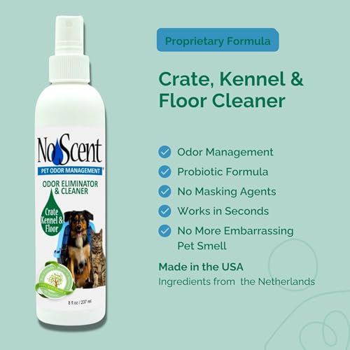 No Scent Crate Kennel & Floor Cleaner for Dog Run, Cat Carrier, Hard Surface Pet Odor & Stain Management (2 Fl Oz / 59 mL) - size: 2 Fl Oz (Pack of 1)