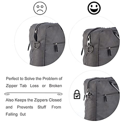 Zpsolution Zipper Clips Anti Theft, Zipper Locks for Backpacks, Purses | Locking Clips for Travel, Theft Deterrent, Double Opening Small Carabiner Clips, Zipper Pull Replacement - color: 2 Black and 2 Silver