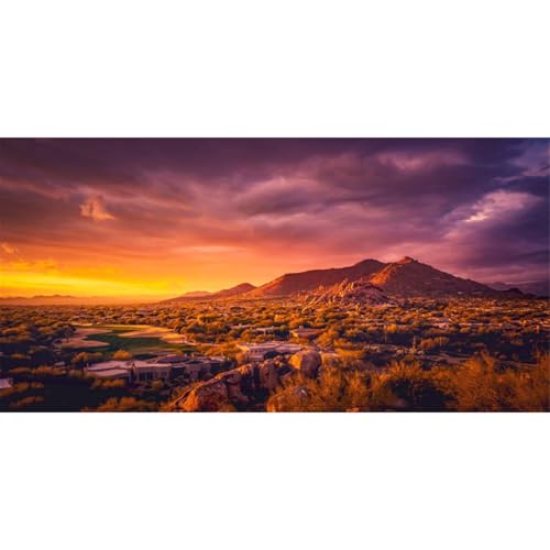 72x18 in Desert Mountain Terrarium Backdrop Oasis Reptile Habitat Backdrop | AWERT Golden Sunset Oasis Gobi Durable Polyester Background - size: 72x18in/180x45cm