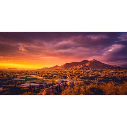 72x18 in Desert Mountain Terrarium Backdrop Oasis Reptile Habitat Backdrop | AWERT Golden Sunset Oasis Gobi Durable Polyester Background - size: 72x18in/180x45cm