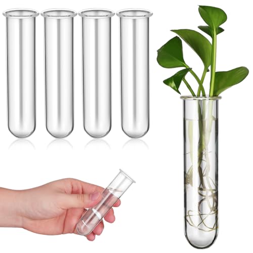 5PCS Glass Tubes for Plants, Propagation Tubes for Plants | Glass Test Pipe Vase for Scientific Experiments, Desktop Party Home Office Decor, Flowers Desktop, Indoor Hydroponic Station