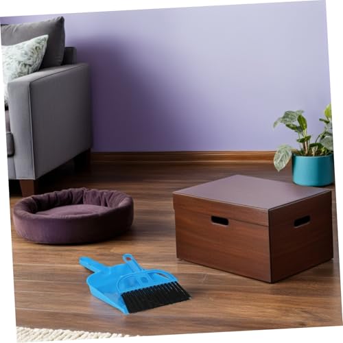 VILLCASE Mini Dustpan and Hand Broom Set 10pcs for Small Animal Cage Cleaning – Compact Reptile and Pet Habitat Cleaner for Hamsters, Hedgehogs, and Chinchillas in Bright Pink and Blue