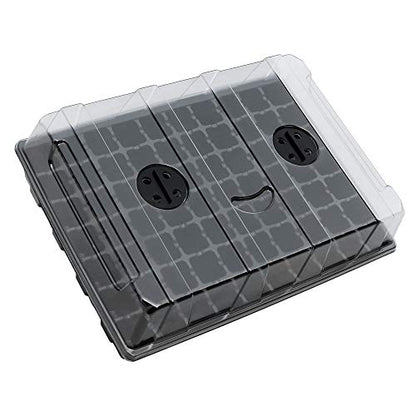 Gardzen 5 Pack Seed Starter Trays with Vented Domes 350 Cell | Smiling Face Plant Germination Kit with Humidity Domes and Bases, 18"x14" Tray for Starting Seeds - size: 70-Cell Black Eyes 5-Pack