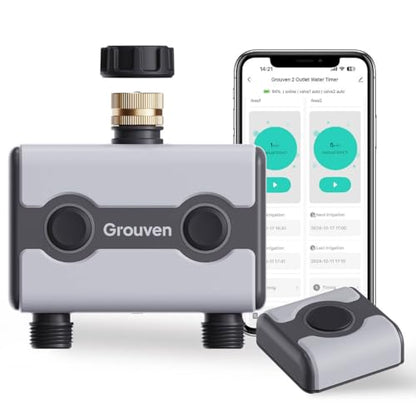 WiFi Sprinkler Timer 2 Outlet APP Control via 2.4Ghz for Garden | WiFi and Bluetooth Outdoor Watering Automate Water & Sprinkler Schedules - style: WIFI 2 outlets