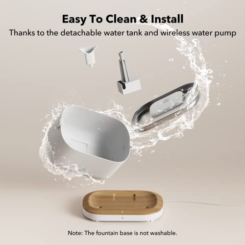 PETLIBRO Upgrade Cat Water Fountain, Dockstream 2 Smart App Monitoring Pet Water Fountain for Cats Indoor, 3L/101oz Cat Fountain Stainless Steel Tray for Drinking, 5G WiFi Auto Cat Water Dispenser Dog