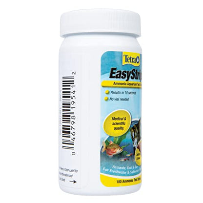 Tetra EasyStrips Ammonia Test Strips for Aquarium Water, 100 Count | Tests For Ammonia In 10 Seconds, For Freshwater Or Saltwater Fish Tank, Use In New Aquariums, After Water Change Or As Needed - size: 100-Strip