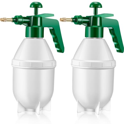 Ziliny 2 Pcs 50 oz Handheld Pump Spray Bottle Garden Mister Spray Bottles Lawn Pressure Hand Pump Sprayer with Adjustable Nozzle for Chemicals Watering Weeds Plants and Cleaning (Green) - size: 50 oz