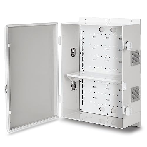Namunanee Outdoor Electrical Junction Box, ABS Water Resistant Enclosure with Internal Mounting Panel & Hinged Cover, 16.1" H* 12.2" L* 5.9" W - size: 18.1"H x 12.6"L x 6.4"W & Standard