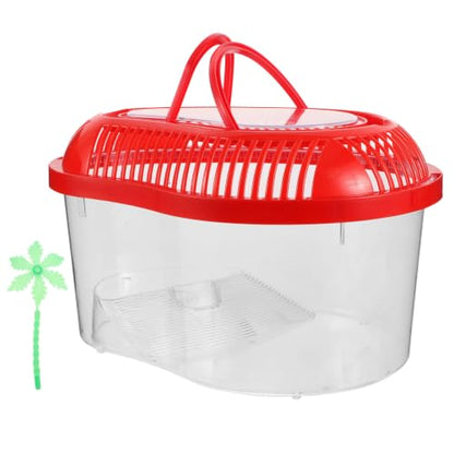 Yardwe Portable Reptile Cage Featuring Locking Lid and Ventilation Holes, Plastic Travel Carrier for Snakes and Shrimp, Outdoor Terrarium Box for Reptile Transport and Breeding
