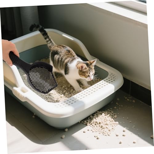 2pcs Plastic Cat Litter Scoop with Fine Sifting Ergonomic Comfortable Grip Handle Versatile Pet Waste Cleaning Tool for Cat Litter Box and Reptile Sand Fast and Easy Waste Removal