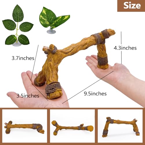 Tfwadmx Snake Climbing Branch,Resin Reptile Wood Trunk Branches Decor,Reptile Terrarium Climbing Accessories Decoration for Geckos, Lizards,Tarantulas,Hermit Crab,Frogs - size: 9.5x3.5x4.3IN | Rack Branch