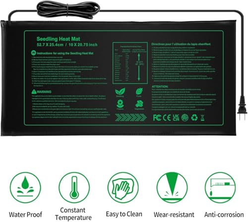 Seedling Heat mat | 4 Pack | Durable Waterproof | Heat Mats for Seed Starting,Seed Germination Heating Mat 10 x 20.75 Inch - size: 4 Pack Seedling Heat mat