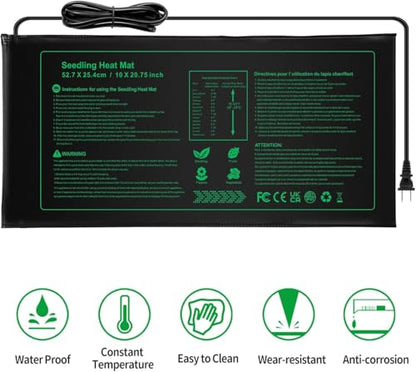 Seedling Heat mat | 4 Pack | Durable Waterproof | Heat Mats for Seed Starting,Seed Germination Heating Mat 10 x 20.75 Inch - size: 4 Pack Seedling Heat mat