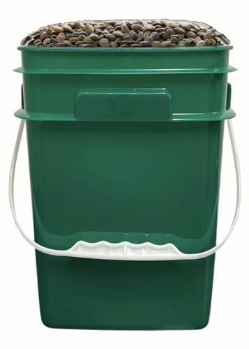 4 Gallon Square Food Grade Bucket Pail with Plastic Handles and Lid (Pack of 3) Made in USA containers (Dark Green - Black lids) - color: Dark Green - Black Lids